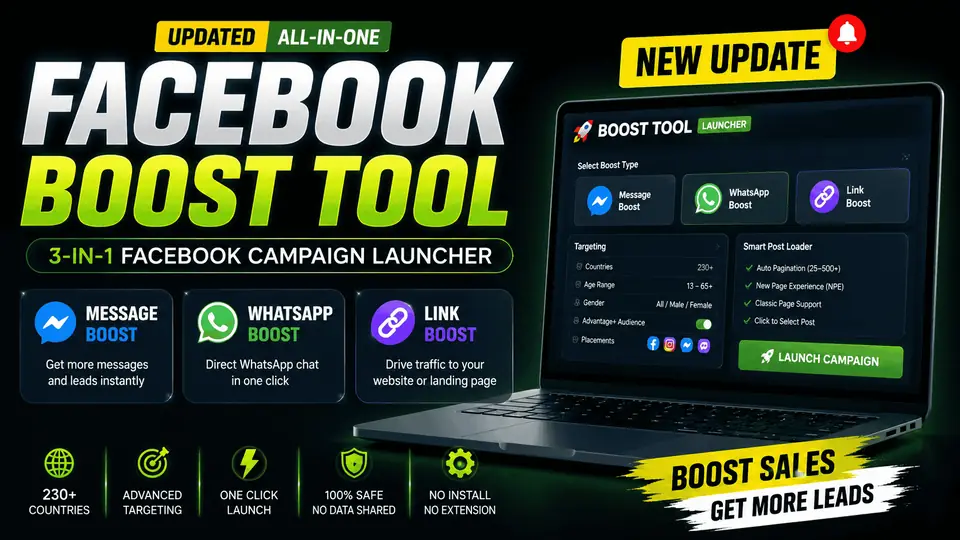 Facebook Boost Tool – Full Updated Versi